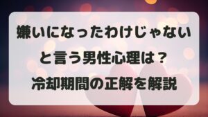 嫌いになったわけじゃないと言う男性心理は？冷却期間の正解を解説